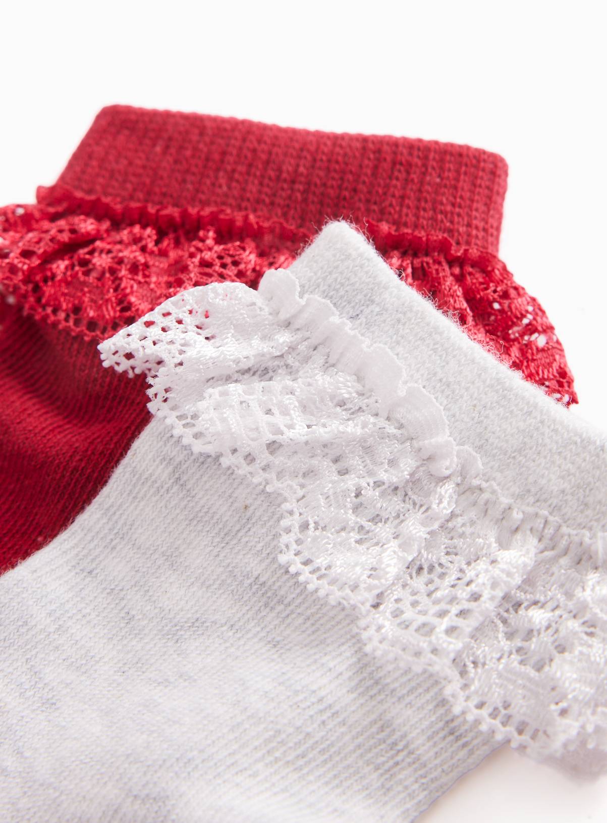 Lace Ankle Socks 4-Pack 6-8.5 Infant - Image 2